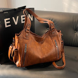 European and American Retro Solid Color, Simple Texture Handbag