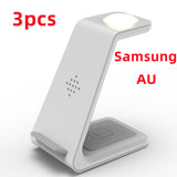 3 in 1 Fast Charging Station Wireless Charger Stand, Wireless Quick Charge Dock Phone Holder