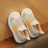 Little Yellow Duck Flying Woven Net Shoes Shell Toe Color Matching Casual Shoes