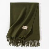 Pure Color Artificial Cashmere Scarf, Women's Winter High-grade Shawl