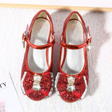 Girls' High Heel, Rhinestone Bow Princess Shoes