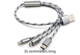 Three-in-one USB Data Cable, Short Type-C Mobile Phone Universal Charger