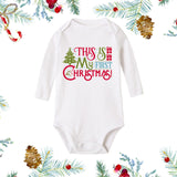 Christmas Newborn Baby White Long Sleeves Jumpsuit