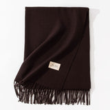 Pure Color Artificial Cashmere Scarf, Women's Winter High-grade Shawl