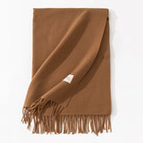 Pure Color Artificial Cashmere Scarf, Women's Winter High-grade Shawl