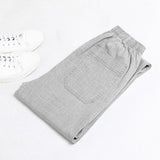 Linen Solid Color Casual Pants