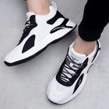 Fashion Black and White Sneakers, Casual Outdoor Lightweight Breathable Sports Shoes for Men