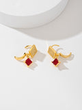 European and American Square Fashion Zircon Earrings