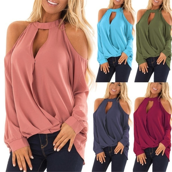 Women's Strapless Buttoned Long-sleeved Halterneck
