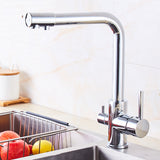 Copper Tube Kitchen Hot and Cold Wash Basin Rotating Faucet