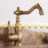 Deck Mounted Tap for Bathroom Sinks, Copper Water Mixer Crane Taps