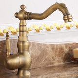 Deck Mounted Tap for Bathroom Sinks, Copper Water Mixer Crane Taps