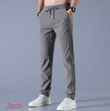 Summer Ice Silk Men's Stretch, Breathable Straight Sports Trousers