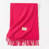 Pure Color Artificial Cashmere Scarf, Women's Winter High-grade Shawl