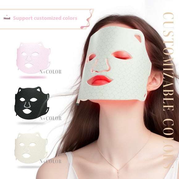 Red Blu-ray Silicone Mask, Red Light LED Photon Skin Rejuvenation Beauty Apparatus