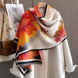 Autumn and Winter Duplex Printing, Thickened Artificial Cashmere Scarf