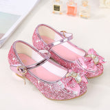 Girls' High Heel, Rhinestone Bow Princess Shoes