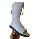 Women's Fish Mouth Front Zip Flat Bow Boots