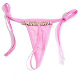 Lace Transparent Rhinestone Alphabet Panties (Pack of 2)