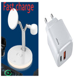 Compatible with Apple, 3 in 1 Magnetic Wireless Charger, 15W Fast Charging Station for Magsafe Chargers