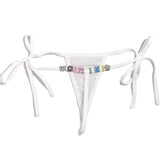 Lace Transparent Rhinestone Alphabet Panties (Pack of 2)