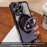 Applicable to iPhone 15 and iPhone 16, Glitter Folding Bracket Protective Cover, Drop-resistant Case