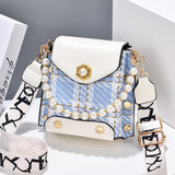 Women's Crossbody Bag, Girls' Cute Princess Wallet, Classic Shoulder Summer Pearl Chain Phone Bag