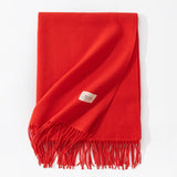 Pure Color Artificial Cashmere Scarf, Women's Winter High-grade Shawl