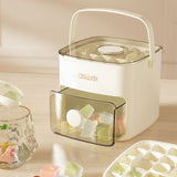 Ice Cube Mold Press with Lid, Household Storage Box