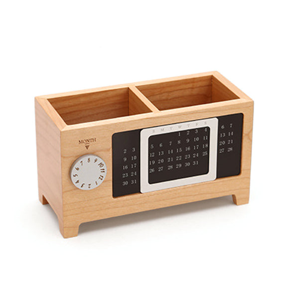 Calendar Wooden Pen Holder