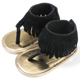 Summer Girls' Sandals, Children's Retro Tassel Flannel Baby Shoes