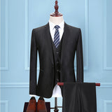 Men's Three-piece Korean Slim Business Suit