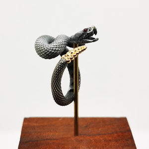 925 Sterling Silver Plated Rattlesnake, Trendy Special-interest Design Retro INS Niche Classic Ring