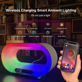 Multi-function 3-In-1 LED Night Light, App Control RGB Atmosphere Desk Lamp, Smart Wireless Charger Alarm Clock