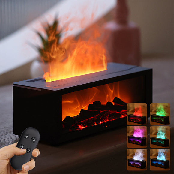 3D Flame Fireplace Aromatherapy Machine, Colorful Essential Oil Diffuser, Home Large Fog Volume Humidifier