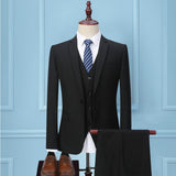 Men's Three-piece Korean Slim Business Suit