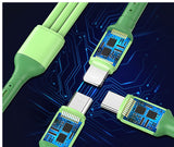 3 in 1 Liquid Silicone 5A Super Fast Charge Cable, Micro USB Type C Cable Charging Wire