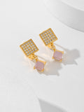 European and American Square Fashion Zircon Earrings