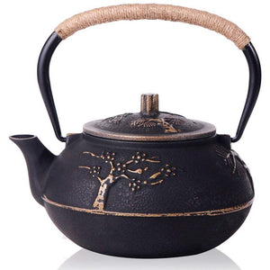 Japanese Cast Iron Teapot, Peony Tea-set