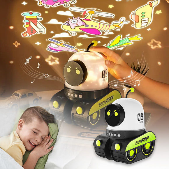 LED Night Light Starry Sky Projector Galaxy Robot Projection Lamp Bluetooth Music for Kids Bedroom Home Party Decoration