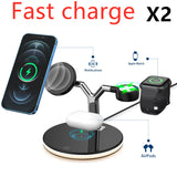 Compatible with Apple, 3 in 1 Magnetic Wireless Charger, 15W Fast Charging Station for Magsafe Chargers