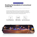 Streaming Media Rearview Mirror Tachograph, 10-inch Full Screen Touch HD Night Vision Reversing Image, Front and Rear Dual Lens