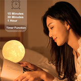 Creative 3D Magnetic Floating Levitating Moon Lamp, Touch Control 3 Color Moon Lunar Night Light for Home Office Room Decor