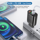 3.1A Multi-port 3 USB PD Type-C Mobile Phone Charger