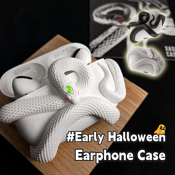 Creative Horrible Snake Wireless Earphone Case, Headset Protective Silicone Box, Early Halloween Headphone Cover