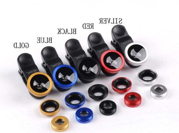 Universal Fisheye Lens, 3-in-1 Mobile Phone Clip Lenses