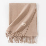 Pure Color Artificial Cashmere Scarf, Women's Winter High-grade Shawl