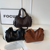European and American Retro Solid Color, Simple Texture Handbag