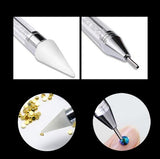 Dual-ended Nail Dotting Pen, Diamond Painting Pen, Crystal Beads Handle, Rhinestone Studs Picker Wax Pencil Manicure