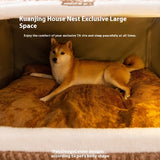 Small Dog Three-dimensional Bear Curved Room Kennel, Removable Nest, Warm Enclosed Cave Sofa, Pet Supplies